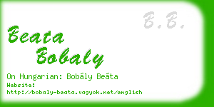 beata bobaly business card